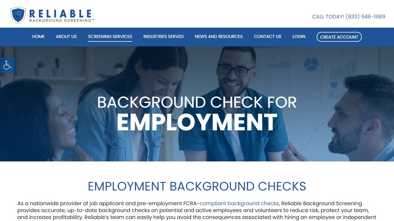 EMPLOYMENT BACKGROUND CHECKS - Reliable Background Screening